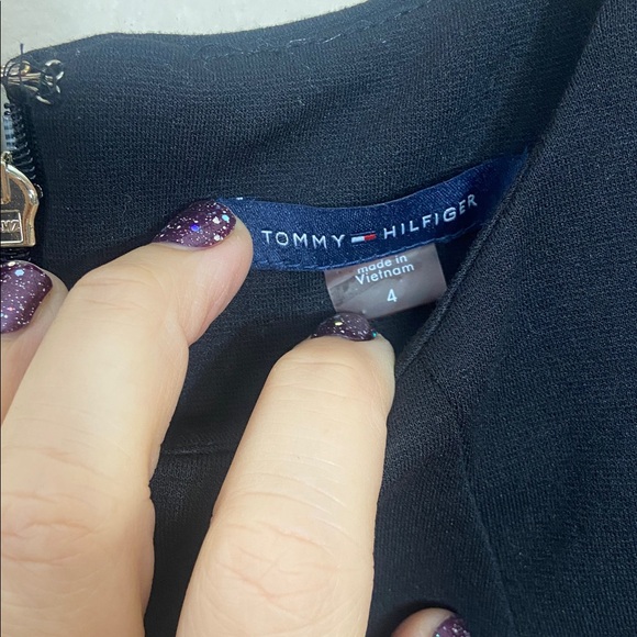 Tommy Hilfiger Women's Black White Houndstooth Plaid Mini Dress Sz 4 Fall Winter - Picture 3 of 6